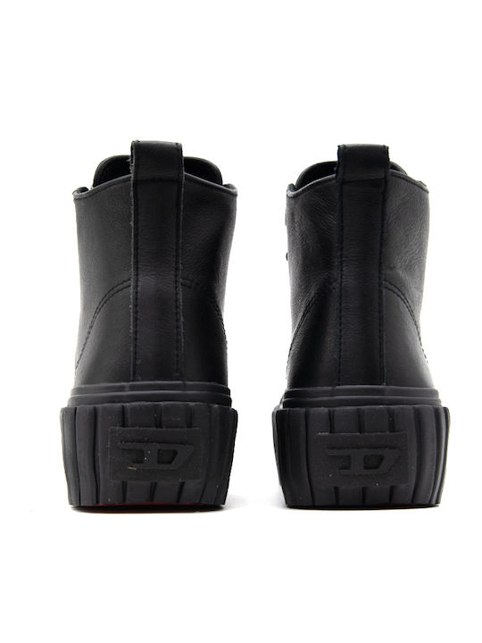 S-Hanami Damen Flatforms Stiefel Schwarz