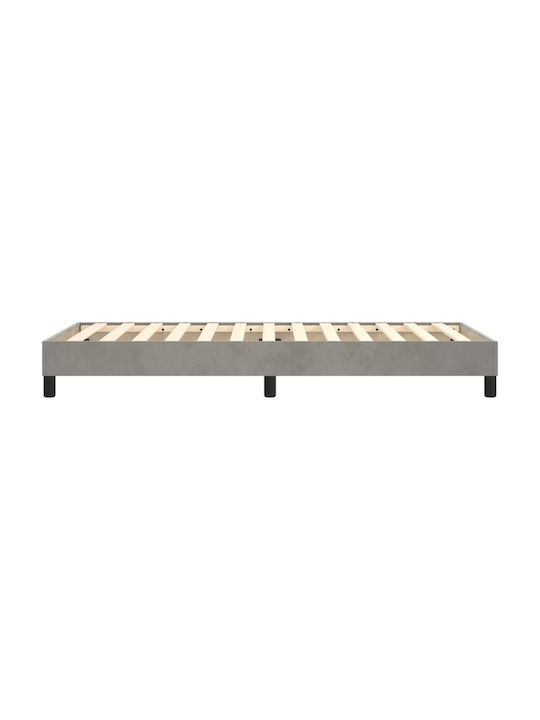 Υπόστρωμα Pat Single Tapițat cu Material Gri Deschis pentru Saltea 100x200cm