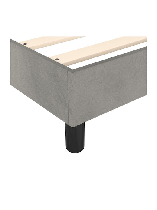 Υπόστρωμα Pat Single Tapițat cu Material Gri Deschis pentru Saltea 100x200cm