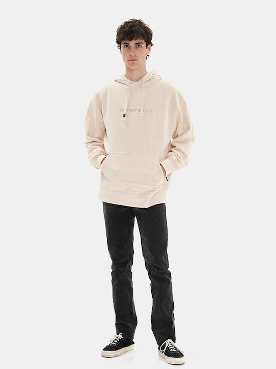 Sweatshirt with Hood Beige