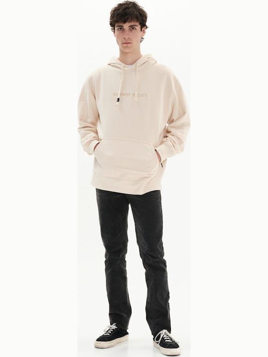 Sweatshirt with Hood Beige