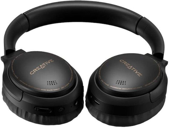 Creative Zen Hybrid Wireless / Wired Over Ear Headphones with Radio with 27 hours of Operation and Quick Charge Black