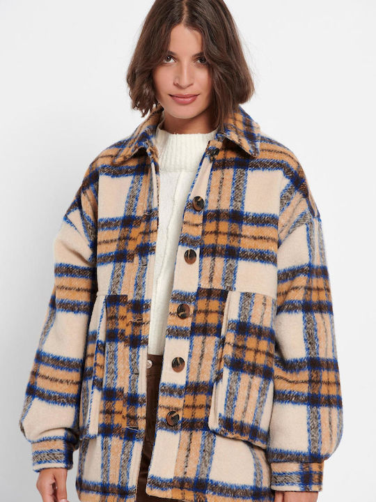 Women's Checked Overshirt Oversized