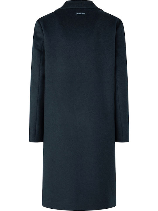 Victoria Women's Navy Blue Coat with Buttons