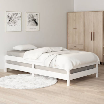 Bettunterlage aus Holz Weiß 90x200x22cm