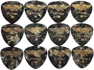 Prodigy Bouzouki Picks Κλασσική Medium Black Pearl Thickness 0.71mm Set 12pcs