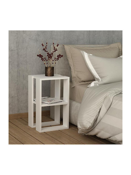 Tristan Wooden Bedside Table White 34x30x55cm