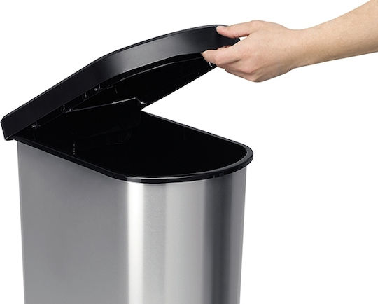 Delta Cleaning Waste Bin Paso Plastic with Pedal Silver 50L DC-RP50PE