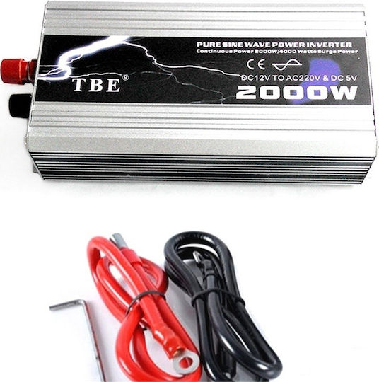 T12P2000I Car Inverter Pure Sinewave 2000W to Converter 12V DC in 220V AC