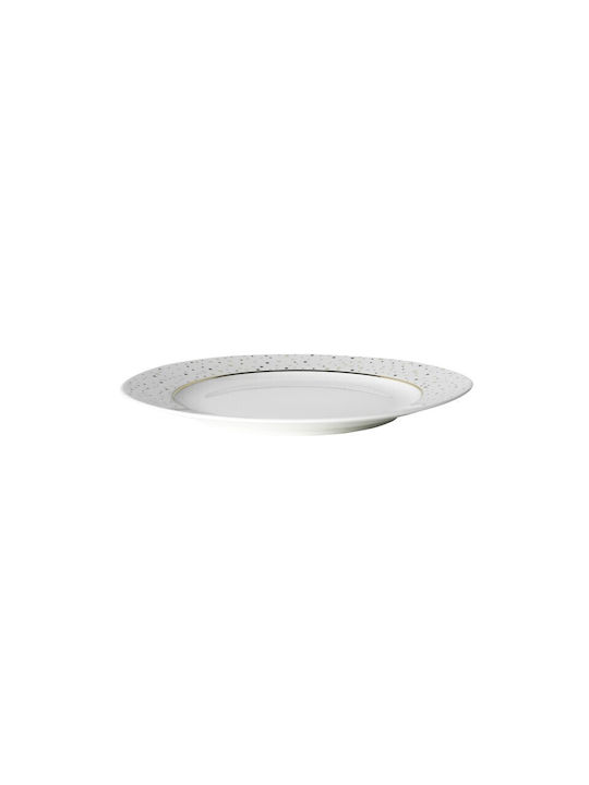 Dutch Rose Sparkling Plate Desert made of Porcelain White with Diameter 21cm
