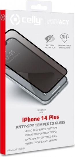 Celly Frame Privacy Full Face Tempered Glass Μαύρο (iPhone 14 Plus / 13 Pro Max)