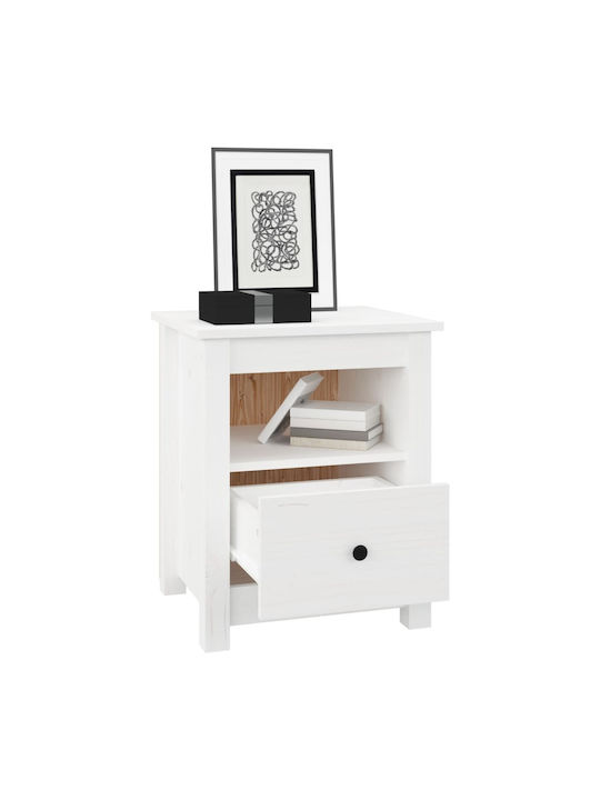Bedside Tables of Solid Wood 2pcs White 40x35x49cm