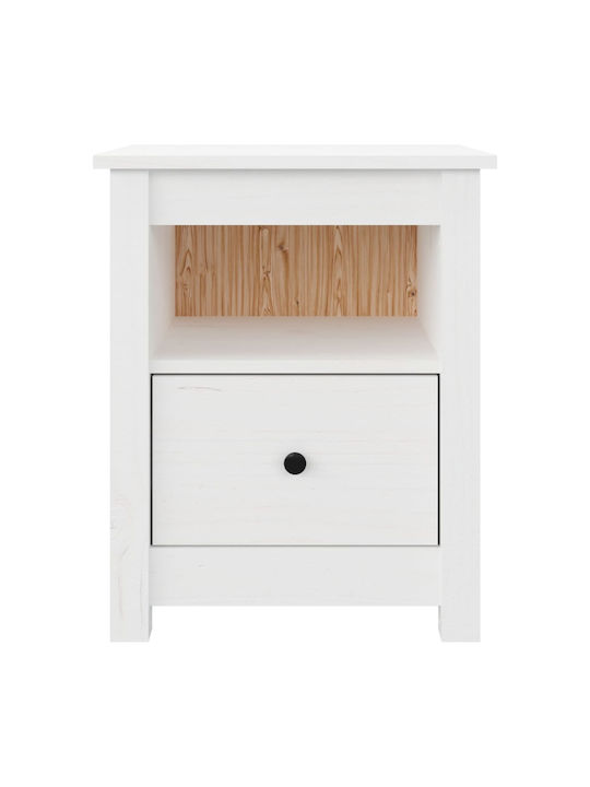 Bedside Tables of Solid Wood 2pcs White 40x35x49cm