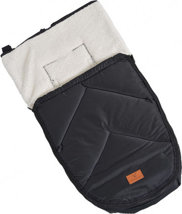 Cangaroo Luxe Universal Stroller Footmuff Black with Fleece Lining 80x42cm