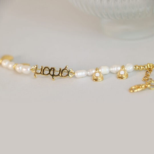 Celfie & CO Metal Christening Charm Bracelet Gold 1pcs