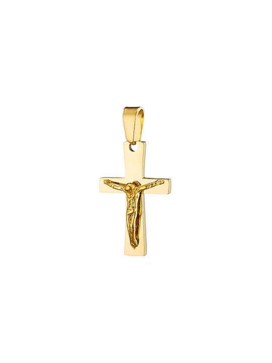 Ανδρικός σταυρός με αλυσίδα ατσάλι 316L χρυσό Art 01253