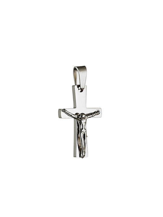 Ανδρικός σταυρός με αλυσίδα ατσάλι 316L ασημί Art 01253