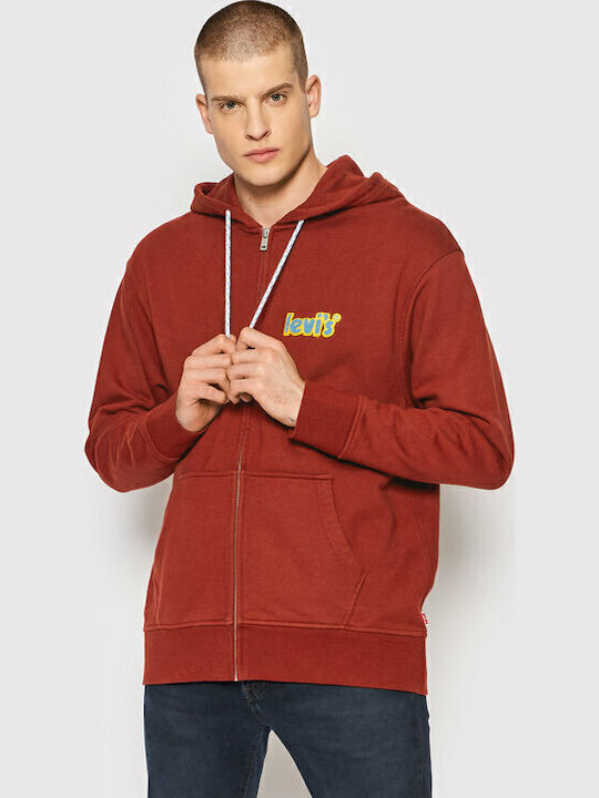 Graphic Sweatshirt mit Kapuze Burgundisch