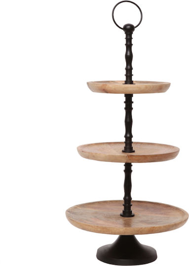 InTheBox Nikisi Stand Μεταλλική Εταζέρα 3 Ορόφων Μπεζ Ø30xY63cm