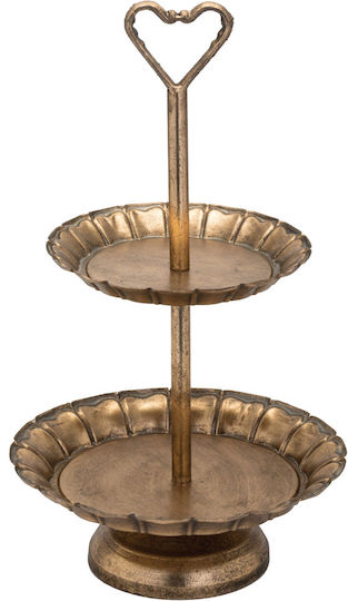 JK Home Decoration Μεταλλική Εταζέρα 2 Ορόφων Χρυσή Ø28xY50cm JK Home Decoration Μεταλλική Εταζέρα 2 Ορόφων Χρυσή Ø28xY50cm
