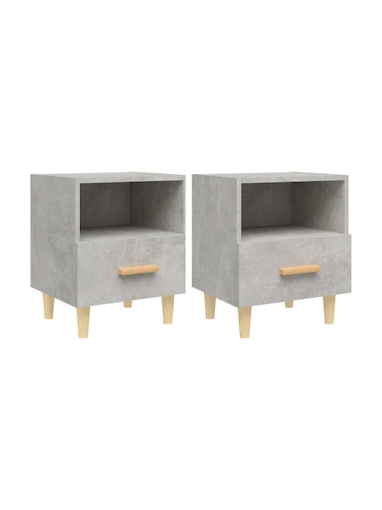 Nachttische Grey Concrete 2Stück 40x35x47cm