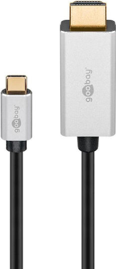 Goobay HDMI 2.1 Ultra High Speed 48Gbps 4K 120Hz HDR VRR Cable HDMI male - USB-C male 2m Μαύρο