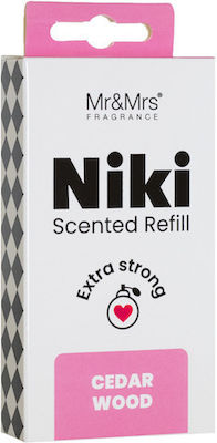 Mr & Mrs Fragrance Ersatzteil Lufterfrischer Entlüftung Auto Niki Zedernholz 1Stück JRNIKIBX017V02