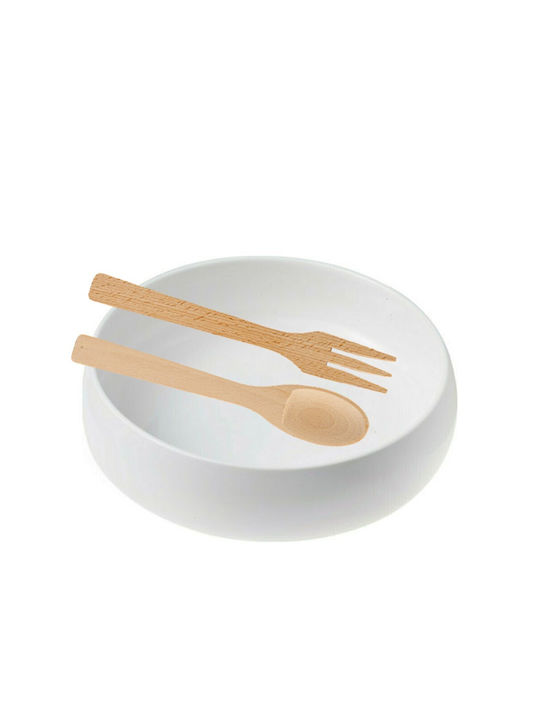 HFA Party Time Porcelain Salad Bowl Λευκή 28x28x8cm