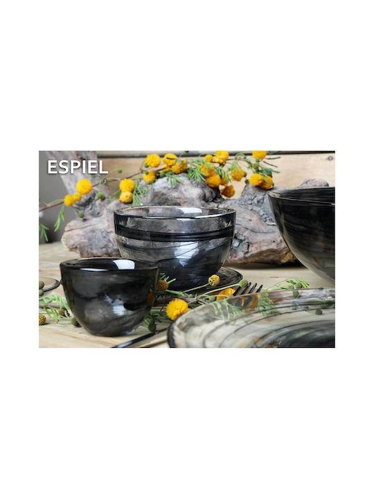 Espiel Atlas Salad Bowl Glass Black 21x21cm 1pcs