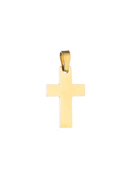 Ανδρικός σταυρός με καουτσούκ ατσάλι 316L χρυσό Art 01097