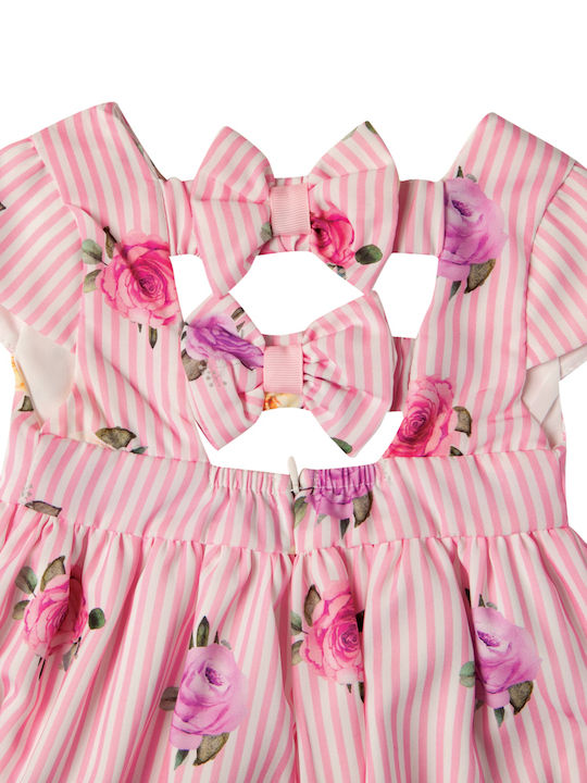 Gorgeous Floral Children's Dress and Design Bows for Girl -Brimmed - 2625