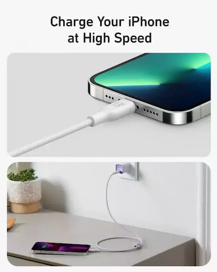 Anker Bio Braided USB-C to Lightning Cable 30W Λευκό 0.9m (A80A1G21)