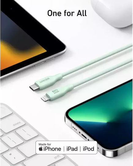 Anker Bio Braided USB-C to Lightning Cable 30W Green 0.9m (A80A1G61)