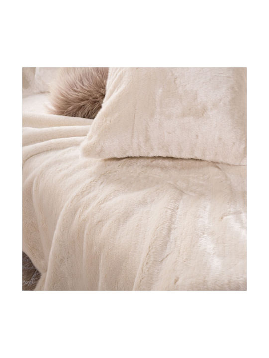 Teoran Decorative Pillow Case Pelt from Fur 26 Ivory 45x45cm.