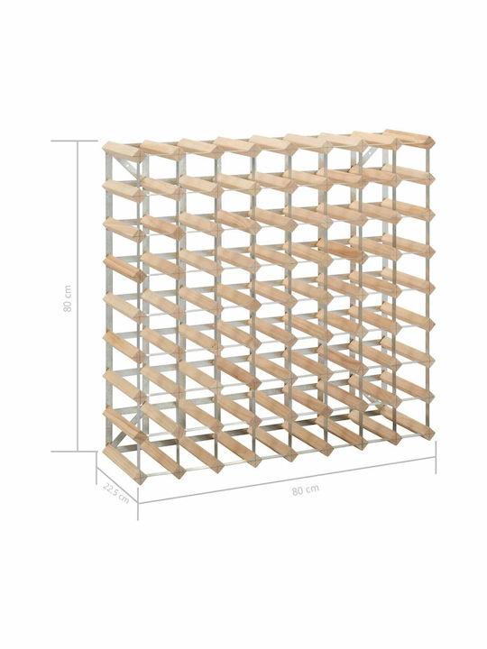 vidaXL Cu picioare Cămară de Băuturi Lemn pentru 72 Sticle Bej 80x22.5x80εκ.