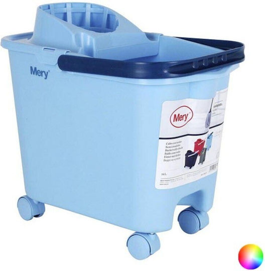 Rayen Mop Bucket with Squeezer and Wheels Plastic Capacity 14lt Blue