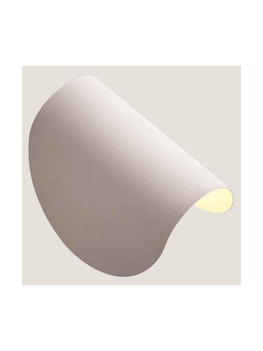 Eurolamp Modern Wandleuchte mit Integriertem LED und Warmweißes Licht Weiß Breite 16.5cm