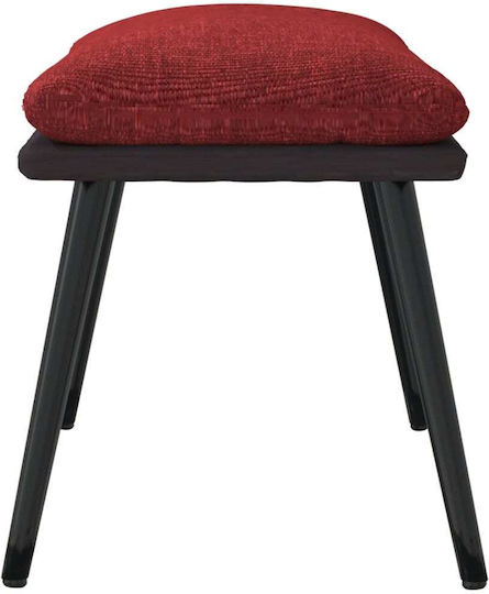 Stool Footstool Upholstered with Fabric Burgundy 45x29.5x39cm