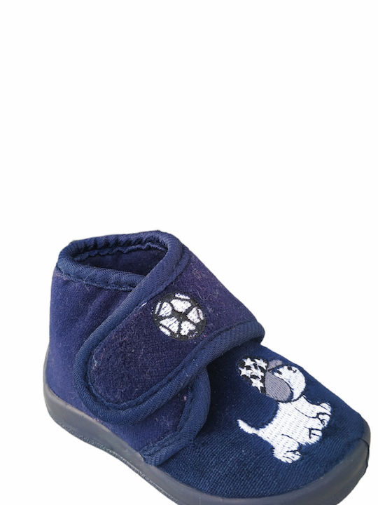 CLOSED CHILDREN'S SLIPPERS DOGGY BLUE