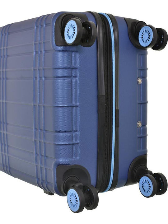 Dielle 130/70 Large Travel Suitcase Hard Blue with 4 Wheels Height 75cm