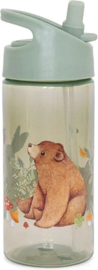 Petit Monkey Kids Water Bottle Plastic with Straw Green 320ml