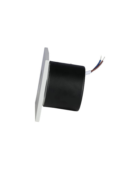 V-TAC Pătrat Metalic Spot Încorporat cu LED Integrat și Lumină Alb Cald Alb 8x8cm. 1buc