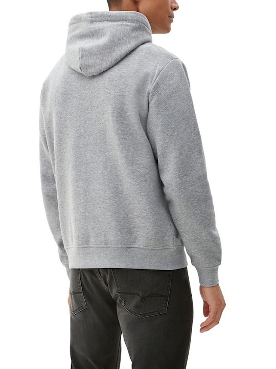 S.Oliver Herren Sweatshirt mit Kapuze Grey Melange