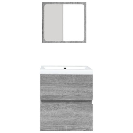 vidaXL Πάγκος με Νιπτήρα & Καθρέπτη Μ41xΒ38.5xΥ45cm Γκρι