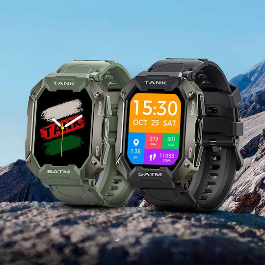 Kospet Tank M1 Waterproof Smartwatch with Heart Rate Monitor (Green)