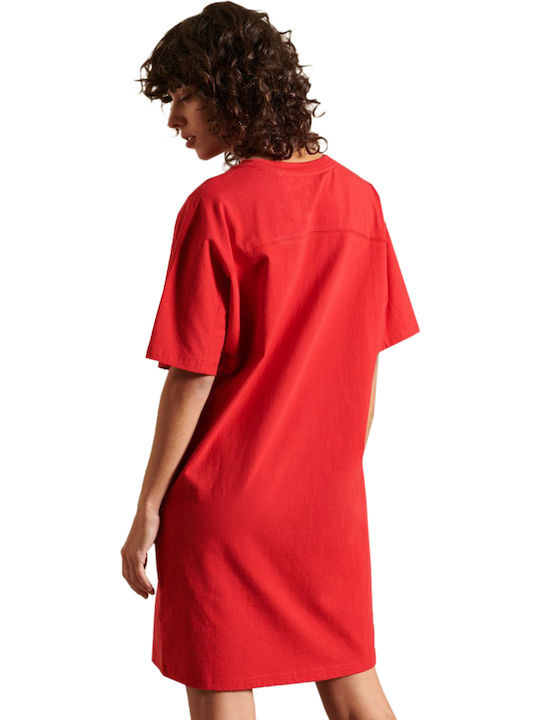 Superdry Mini All Day Φόρεμα Κοντομάνικο Lucky Red