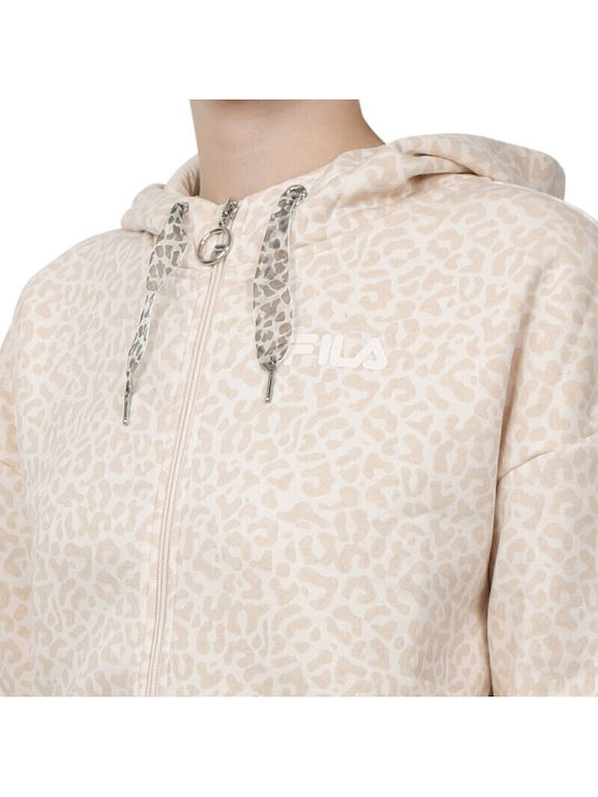Nile Kurzgeschnitten Damen Sweatshirtjacke Kapuzen Ecru