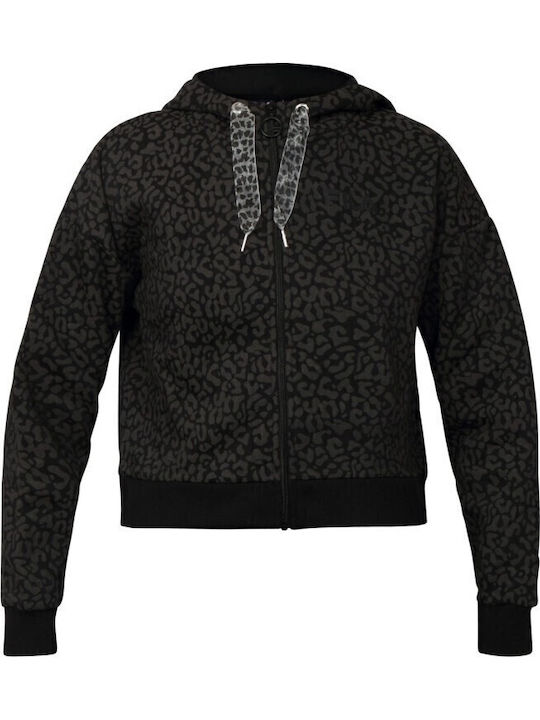 Nile Zip Hoodie Cropped Women's Sweatshirt Jacket Hooded Black