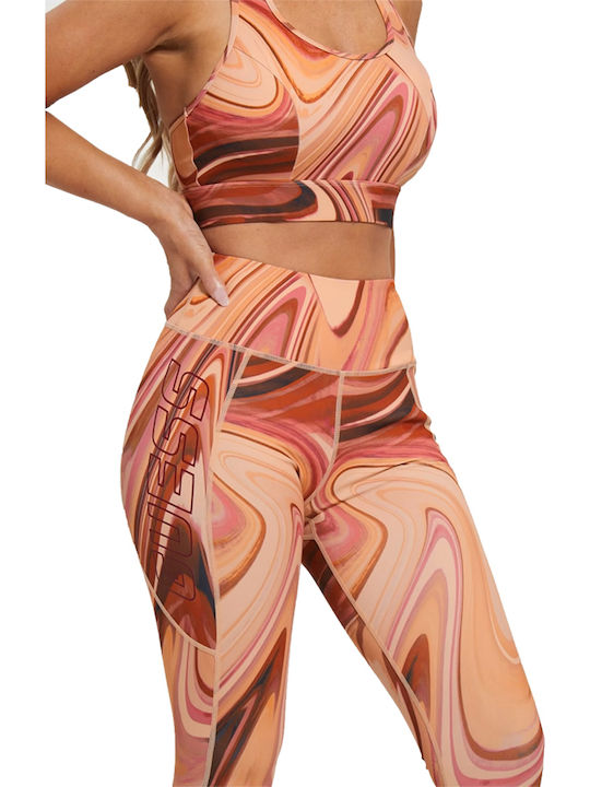 Women's Long Training Legging High Waisted Orange