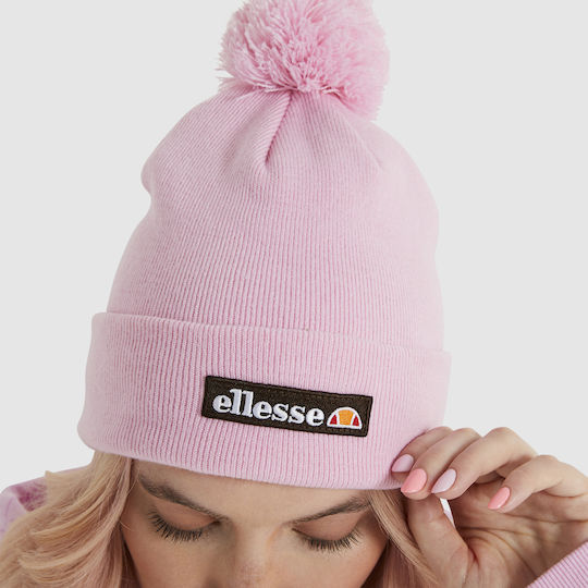 Pasteria Pom Pom Beanie Γυναικείος Σκούφος Πλεκτός σε Ροζ χρώμα